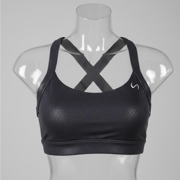 tlf Other - Take Life Further ( TLF ) Black Shimmer Sports Bra size Medium